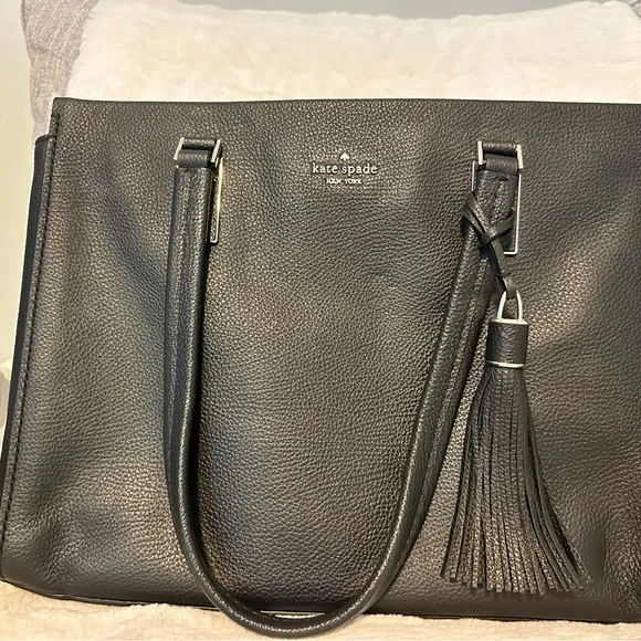 Kate Spade Black Pebbled Leather Naomi Tote + Wallet - Picture 8 of 9